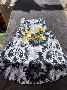 Colosseum Black and White Tie-Dye Women's Tank-App State